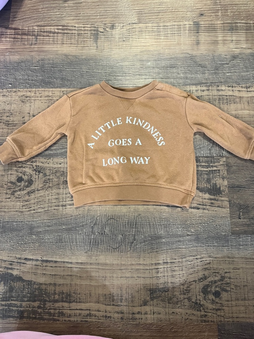 Kids Brown Crewneck Sweatshirt - A Little Kindness Goes A Long Way